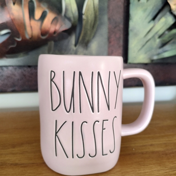 Rae Dunn Pink Bunny Kisses Mug New - Picture 1 of 4